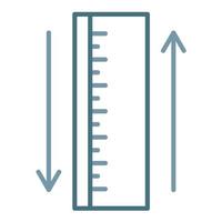 ícone de duas cores da linha da régua vetor
