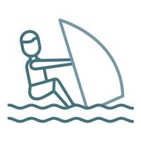 linha de windsurf ícone de duas cores vetor