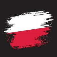vetor de bandeira de textura grunge desbotada da polônia