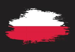 vetor de bandeira da Polônia pincelada suja