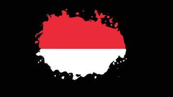 vetor de bandeira da indonésia efeito de pincel vintage
