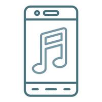 linha de aplicativo de música móvel ícone de duas cores vetor