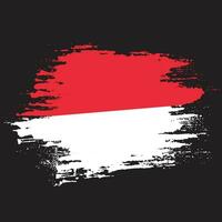 vetor de bandeira da indonésia abstrato de textura plana grunge