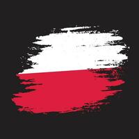 vetor de bandeira da polônia livre de pinceladas