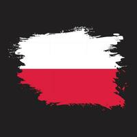 vetor de bandeira da Polônia de moldura de pincel