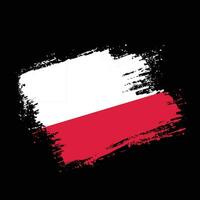 novo pincel de pintura à mão vetor de bandeira da polônia