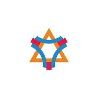 triângulos fita fita estrelas logotipo colorido vetor