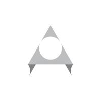 letra um triângulo vetor de logotipo de papel 3d