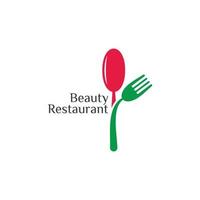 vetor de logotipo de decoração de restaurante de beleza de flor de folha