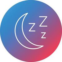 ícone de plano de fundo do círculo gradiente da linha do sono vetor