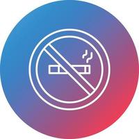 ícone de fundo do círculo gradiente de linha sem fumar vetor