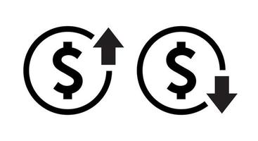 preço do dólar para cima para baixo vetor de ícone no estilo de linha