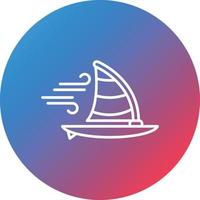 ícone de fundo do círculo de gradiente de linha de windsurf vetor