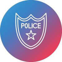 distintivo da polícia linha gradiente ícone de fundo do círculo vetor