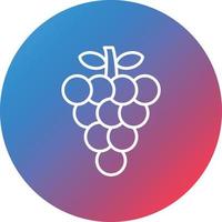 ícone de fundo do círculo gradiente de linha de uvas vetor