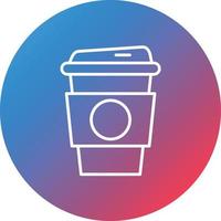 ícone de plano de fundo do círculo gradiente de linha de xícara de café vetor