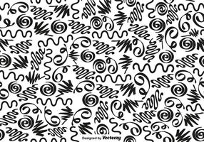 Seamless Hand Drawn Swirls e Squiggles Pattern Vector Background