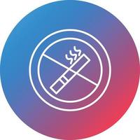 ícone de fundo do círculo gradiente de linha sem fumar vetor