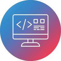 ícone de plano de fundo do círculo gradiente da linha de codificação do site vetor
