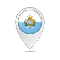 marca de localização do mapa da bandeira de san marino vetor