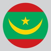 ilustração em forma de círculo plano da bandeira da mauritânia vetor