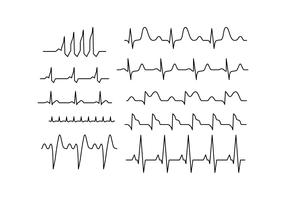 Vector de linha de coleção de ritmo cardíaco livre