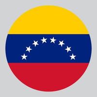 ilustração em forma de círculo plano da bandeira da venezuela vetor