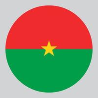 ilustração em forma de círculo plano da bandeira de burkina faso vetor