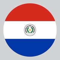 ilustração em forma de círculo plano da bandeira do paraguai vetor