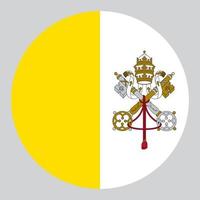 ilustração em forma de círculo plano da cidade do vaticano ou da bandeira da santa sé vetor