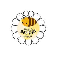dia mundial da abelha, dia internacional da abelha. modelo de ilustração vetorial para design de logotipo, banner, pôster, panfleto, adesivo, cartão postal, etc. vetor