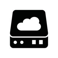 ícone de glifo de vetor de unidade de nuvem símbolo de computação em nuvem eps 10 arquivo