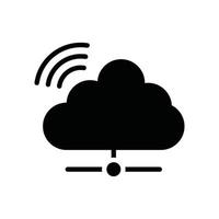 ícone de glifo de vetor de internet em nuvem símbolo de computação em nuvem arquivo eps 10