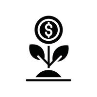 crescimento de dinheiro. ícone sólido de vetor crescimento de negócios e símbolo de investimento arquivo eps 10