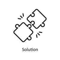solução ilustração em vetor contorno ícone design. símbolo de gerenciamento de negócios e dados no arquivo eps 10 de fundo branco