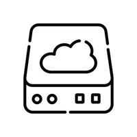 ícone de linha de vetor de unidade de nuvem símbolo de computação em nuvem arquivo eps 10