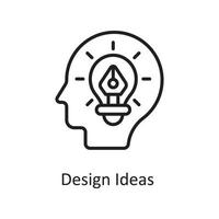 idéias de design ilustração em vetor contorno ícone design. símbolo de design e desenvolvimento no arquivo eps 10 de fundo branco