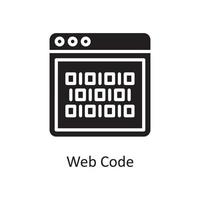 web código vetor sólido ícone design ilustração. símbolo de design e desenvolvimento no arquivo eps 10 de fundo branco