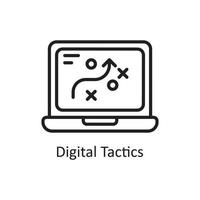 ilustração de design de ícone de contorno de vetor de táticas digitais. símbolo de gerenciamento de negócios e dados no arquivo eps 10 de fundo branco