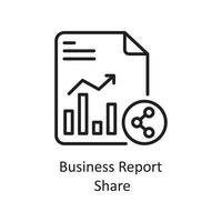 relatório de negócios compartilhar ilustração em vetor contorno ícone design. símbolo de gerenciamento de negócios e dados no arquivo eps 10 de fundo branco