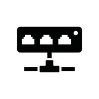 hub de rede vetor glifo ícone símbolo de computação em nuvem arquivo eps 10