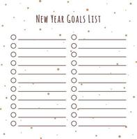 lista de ilustração vetorial de metas de ano novo vetor