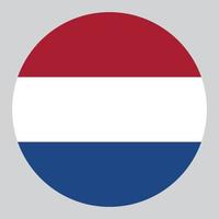 ilustração em forma de círculo plano da bandeira da Holanda vetor