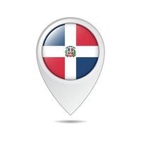 marca de localização do mapa da bandeira da república dominicana vetor