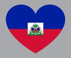 ilustração plana em forma de coração da bandeira do Haiti vetor