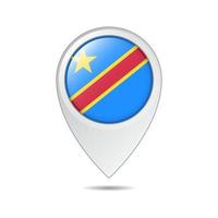 etiqueta de localização do mapa da bandeira da república democrática do congo vetor