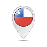 marca de localização do mapa da bandeira do chile vetor