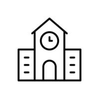 vetor de estilo de linha plana de ícone de construção de prefeitura para design gráfico e web