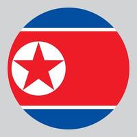 ilustração em forma de círculo plano da bandeira da coreia do norte vetor