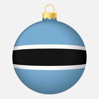 bola de árvore de natal com bandeira de botswana. ícone para o feriado de natal vetor